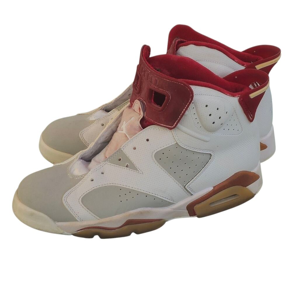 Nike Air Jordan 6 Retro Mens Size 9.5  White Athletic Shoes Sneakers 384664-113